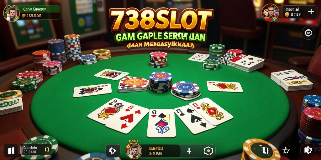 Gameplay 738SLOT menampilkan serunya permainan Gaple dengan teman.