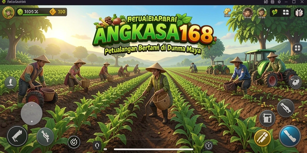 Tampilan menarik gameplay bertani di ANGKASA168.