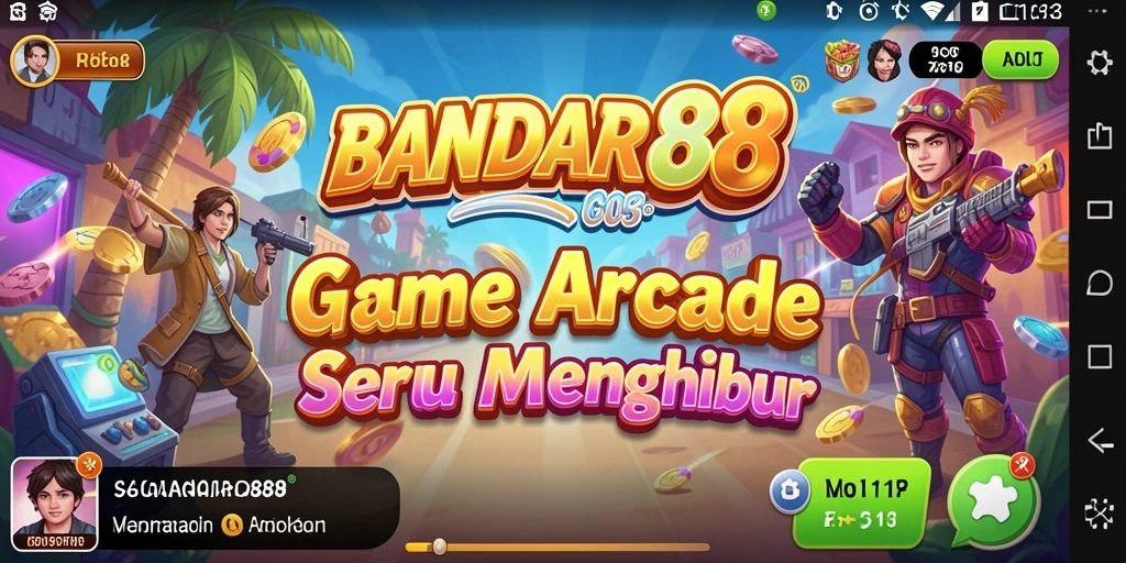 Screenshot BANDAR88 menampilkan aksi seru dalam permainan arcade.