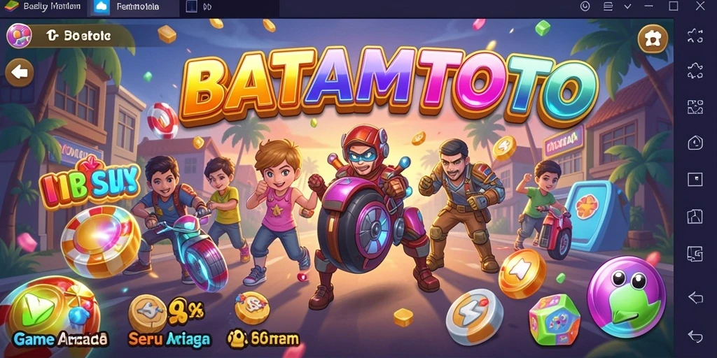 Screenshot utama BATAMTOTO menampilkan aksi seru dalam gameplay Arcade.