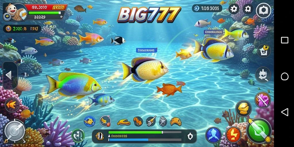 Tampilan gameplay Tembak Ikan yang seru dan penuh warna.