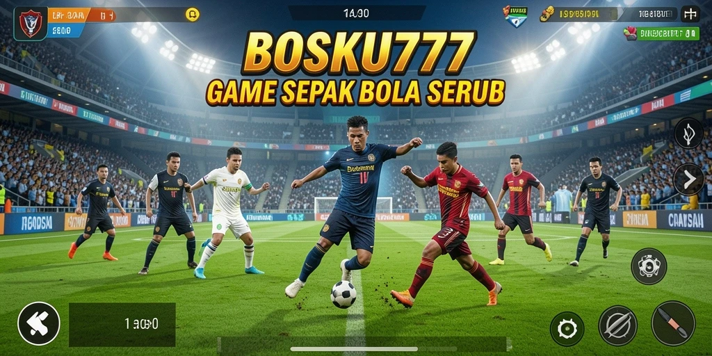 Tampilan gameplay realistik dari BOSKU777 di lapangan hijau.
