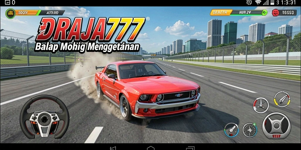 Tampilan gameplay seru dalam balapan DRAJA777 yang penuh aksi.