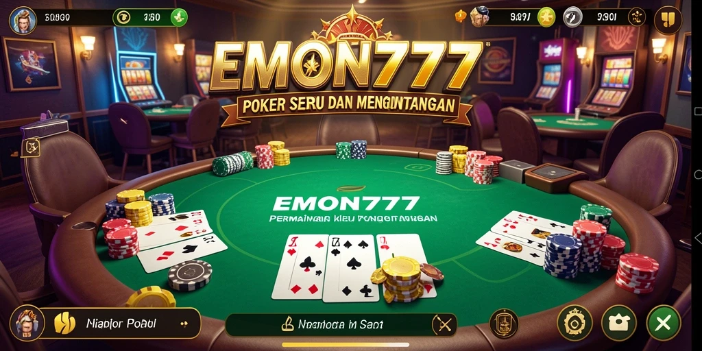 Tampilan gameplay seru seru EMON777 dengan fitur poker menarik.