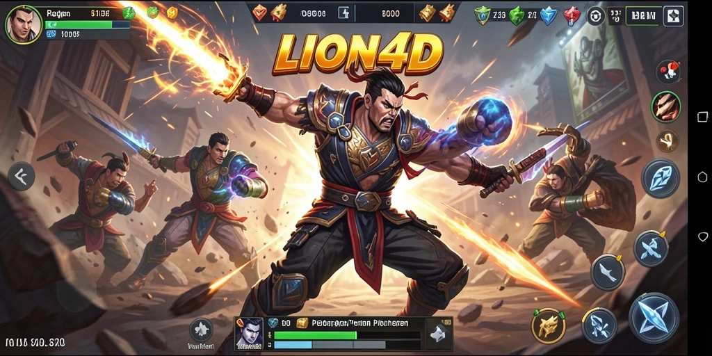 Tampilan aksi mendebarkan dalam gameplay LION4D.