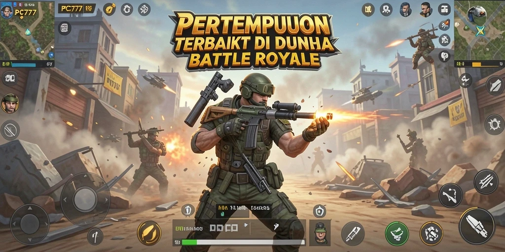Tampilan gameplay seru dalam pertempuran Battle Royale.