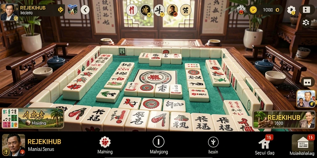Tampilan gameplay seru dari REJEKIHUB saat bermain Mahjong.
